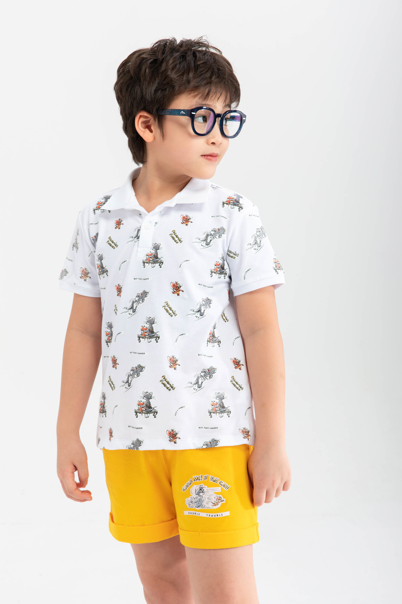 Áo polo tom & jerry bé trai ivy moda ms 57k1216