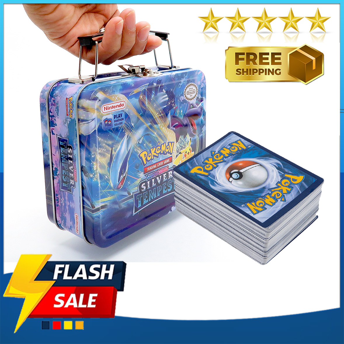 HỘP BÀI POKEMON SIZE TO - BỘ bài pokemon huyền thoại - Pokemon trarding, hộp bài pokemon kim loại, thẻ pokemon óng ánh-bài pokemon giá rẻ - đồ chơi pokemon cho bé - Quà sinh nhật cho bé,quà trung thu-Quà giáng sinh cho trẻ em