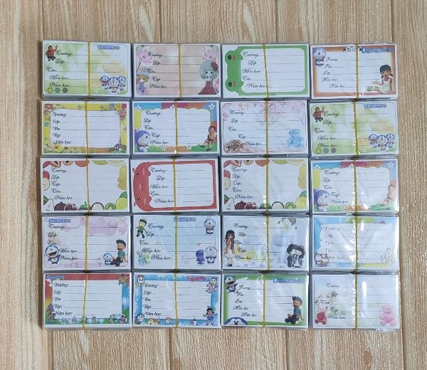 12 nhãn vở hoạt hình cho bé