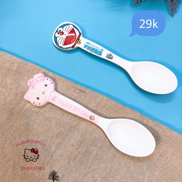 Thìa Melamin 3D Hellokitty Doreamon