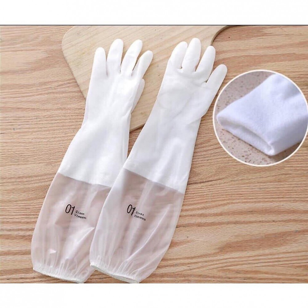 Găng tay siêu dai có lót nỉ giúp rửa bát dọn dẹp không bị lạnh
