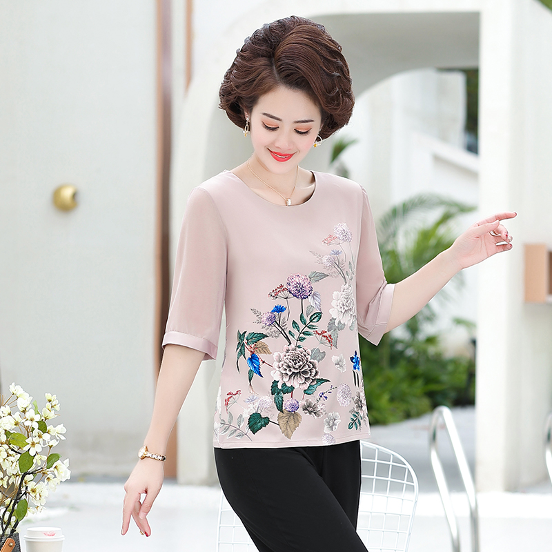 Áo sơ mi trung niên - áo kiểu trung niên in hoa cao cấp