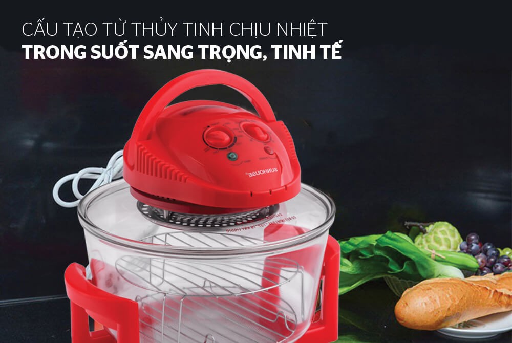 [Sunhouse Chính Hãng] Lò Nướng Thủy Tinh 12 Lít Sunhouse SHD416