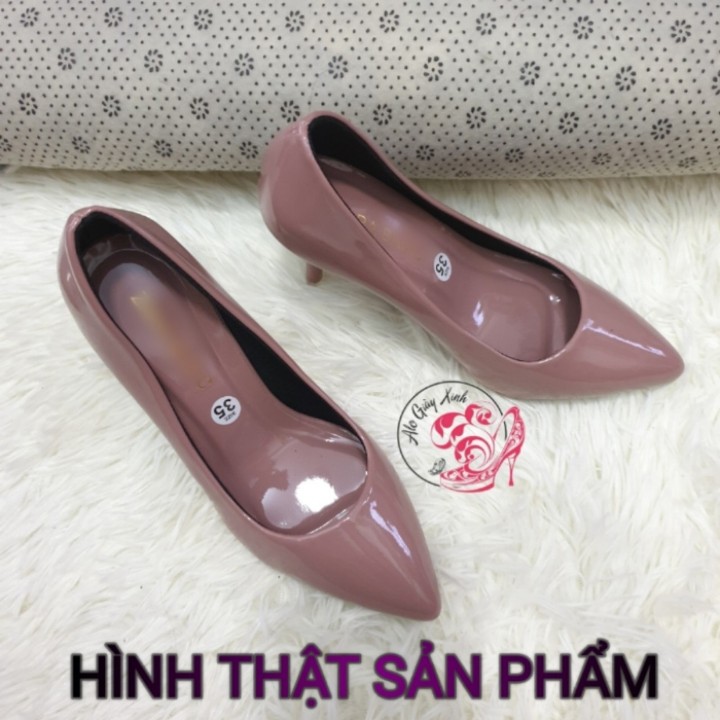 [HCM]GIÀY CAO GÓT DA BÓNG  CAO 7CM
