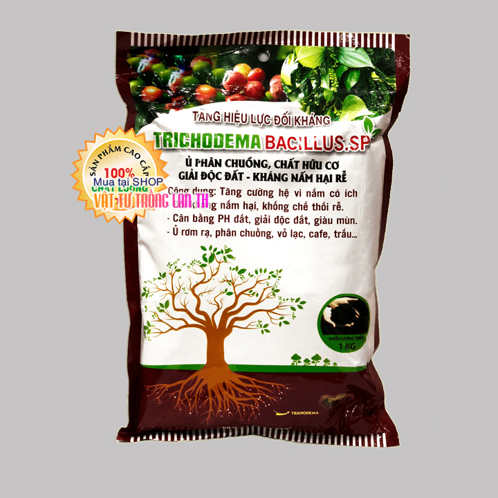 Kháng nấm hại rễ, ủ phân, giải độc đất Trichodema Bacillus.sp – 1kg