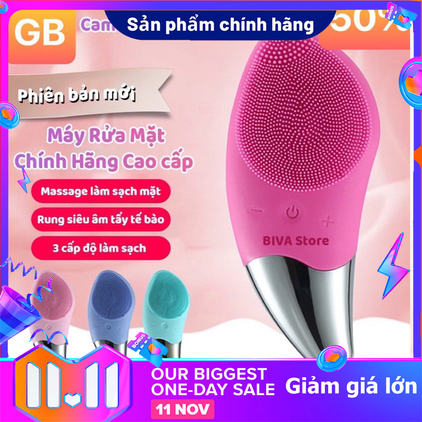 Máy Rửa Mặt -Máy massage SONIC FACIAL BRUSH rửa mặt cầm tay Silicon - Tẩy Tế Bào Chết-máy mát xa mặt ion, máy rửa mặt và massage, máy massage mặt, máy massage mặt mini，Làm Sạch Sâu