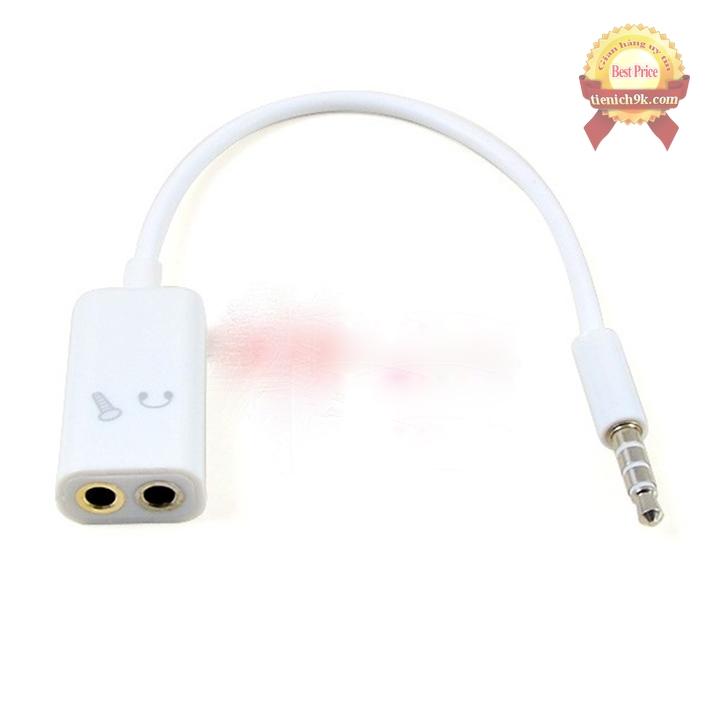 Cáp jack 3.5mm chia tai nghe và micro 1 ra 2
