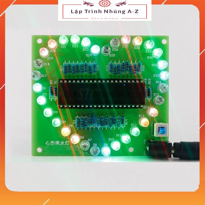 [Lập Trình Nhúng A-Z][G42] Mạch Led Trái Tim 32 Led Đã Nạp Sẵn Code