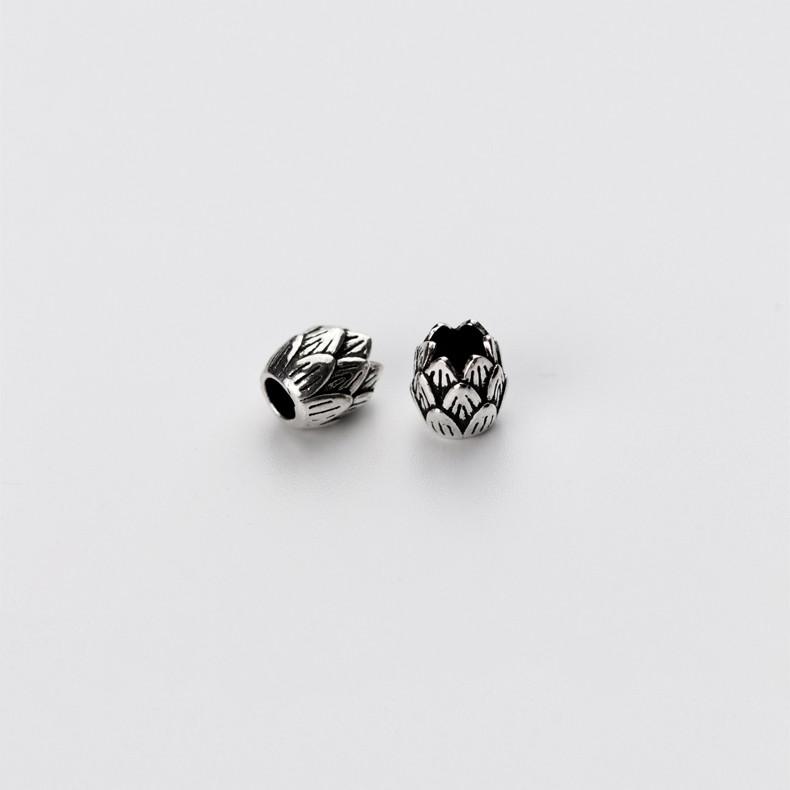 Charm bạc thái nối hai đầu hình búp sen - charm bạc 925 - mã ca031
