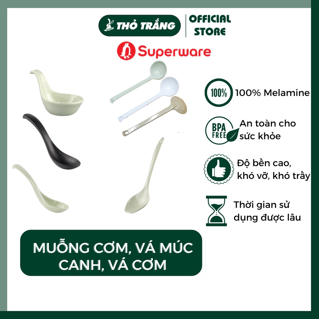 Vá Cơm Vá Múc Canh Nhựa Melamine Superware Thái Lan