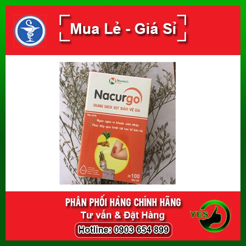 Nacurgo dạng xịt chai 12ml  - Tạo màng băng vết thương giúp mau lành