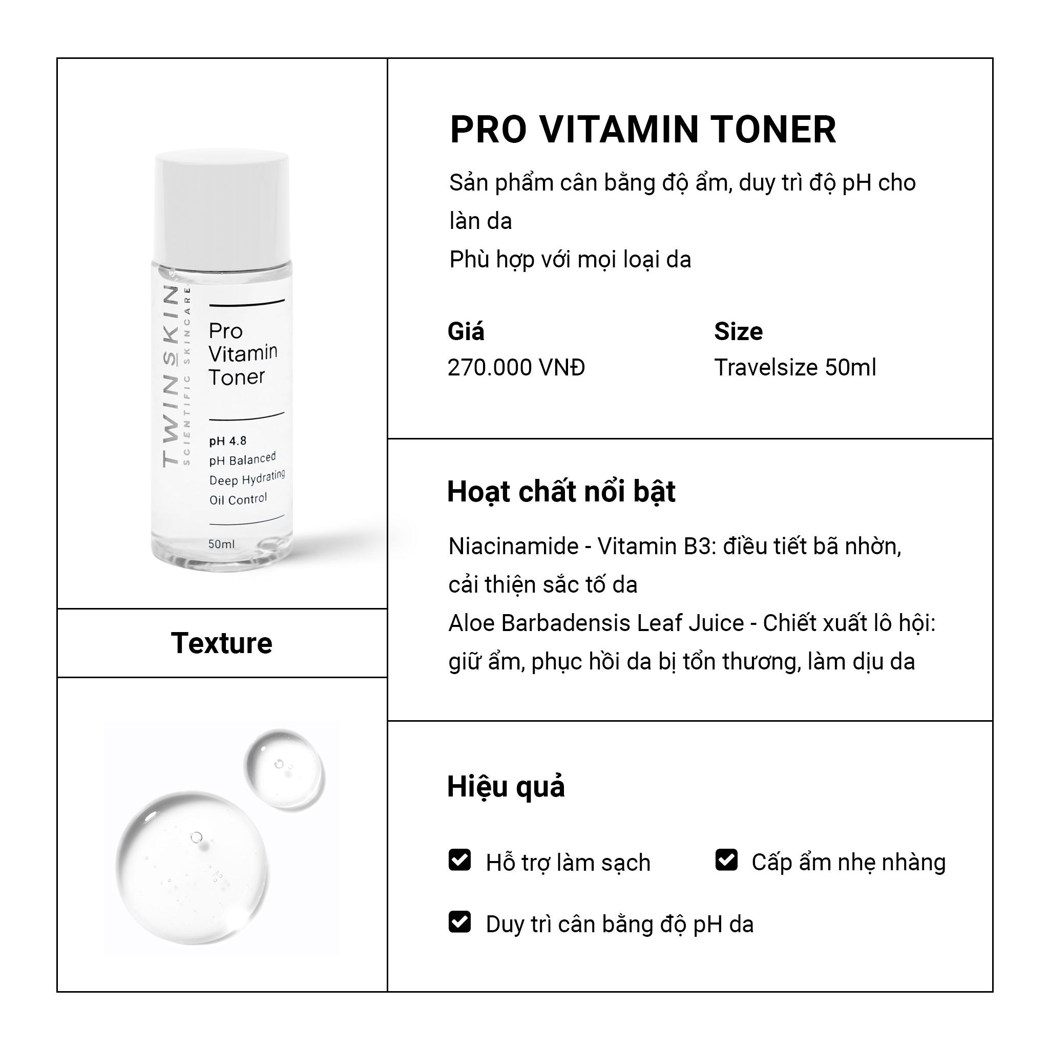 [HCM]Nước Cân Bằng Da - Pro Vitamin Toner Travel Size