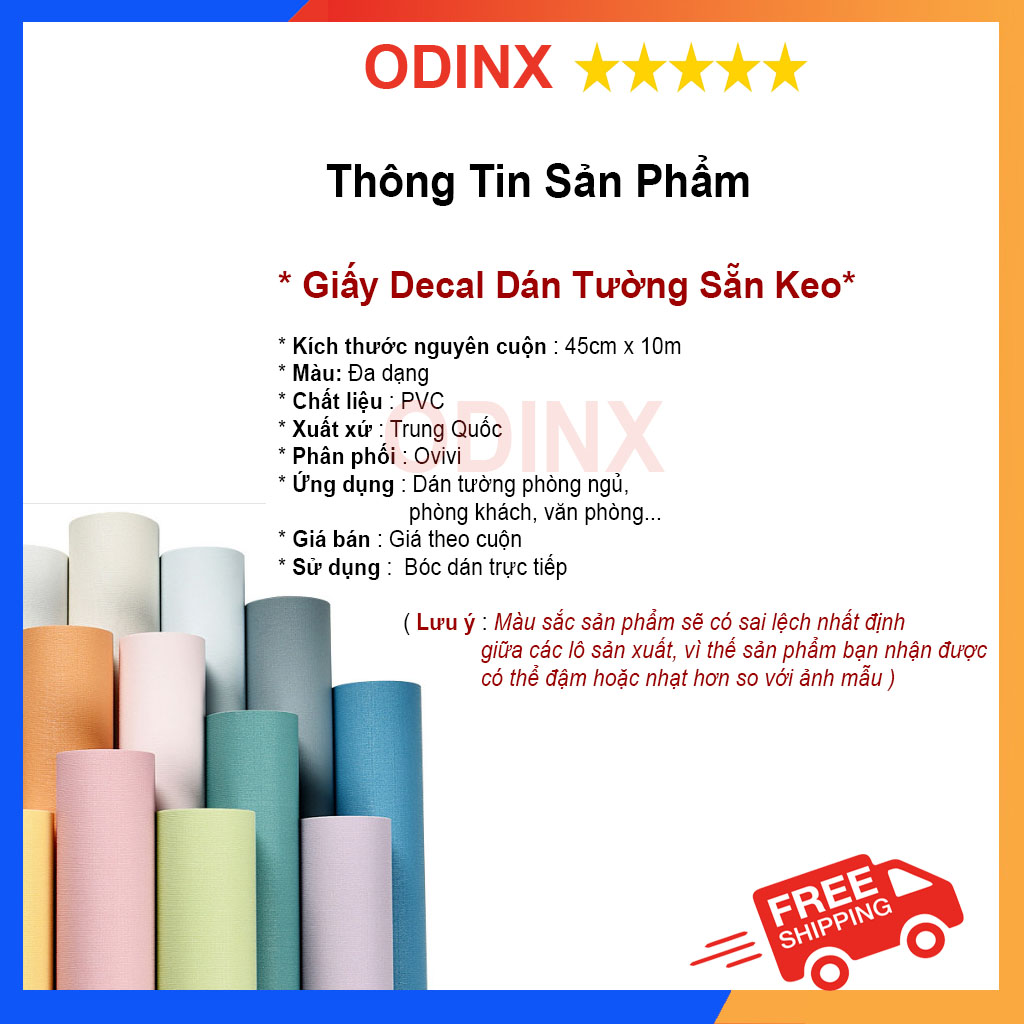 Giấy Dán Tường Sẵn Keo Châu Âu Vàng (10m x 45cm)