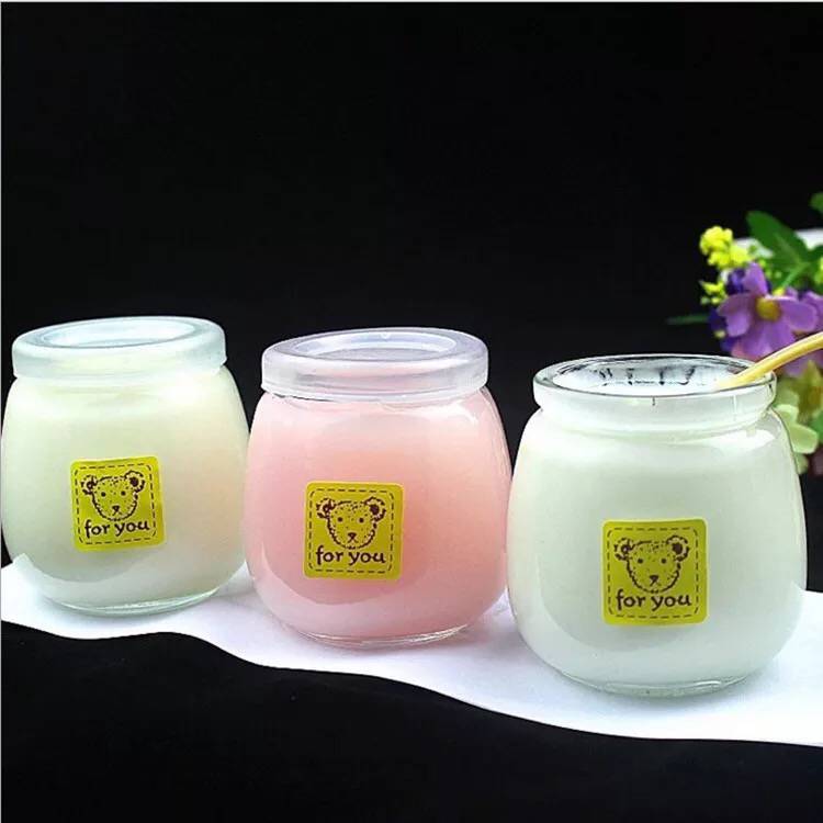 Hủ thủy tinh 200ml làm sữa chua thân béo tròn nắp nhựa