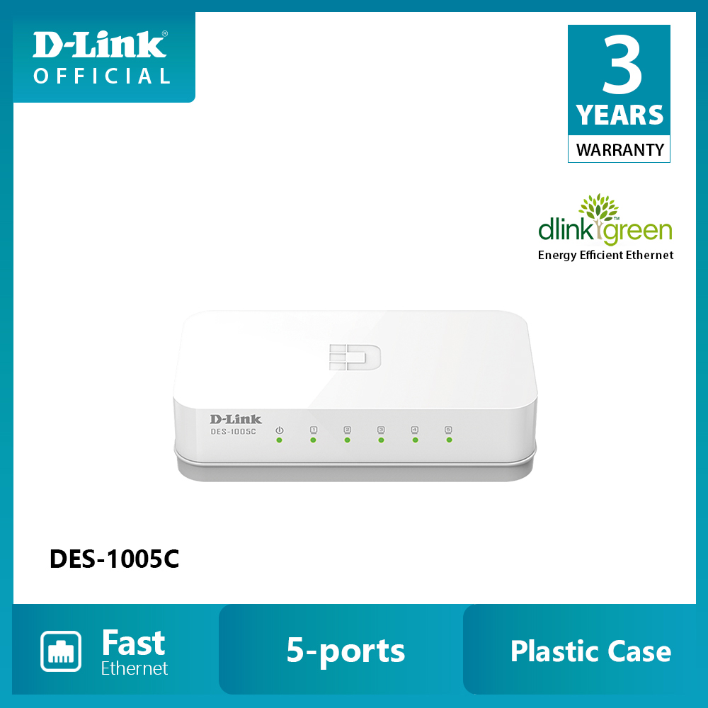 D-LINK DES-1005C 5 cổng 10/100 Bộ chia cổng mạng