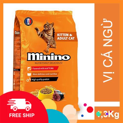 Minino Vị Cá Ngừ 1,3Kg - Hạt Cho Mèo Mọi Lứa Tuổi