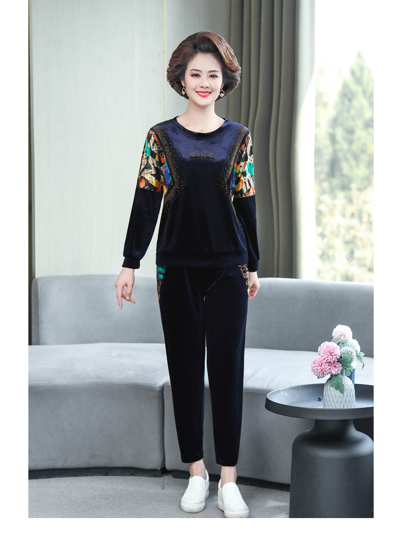 Bộ đồ trung niên nữ cao cấp, bộ nhung