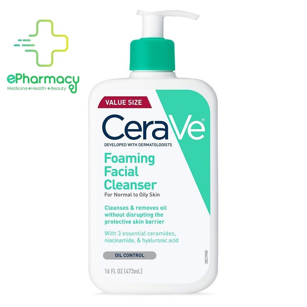 CERAVE Sữa Rửa Mặt FOAMING Cleanser For Normal To Oily Skin cho da thường da dầu 473ml