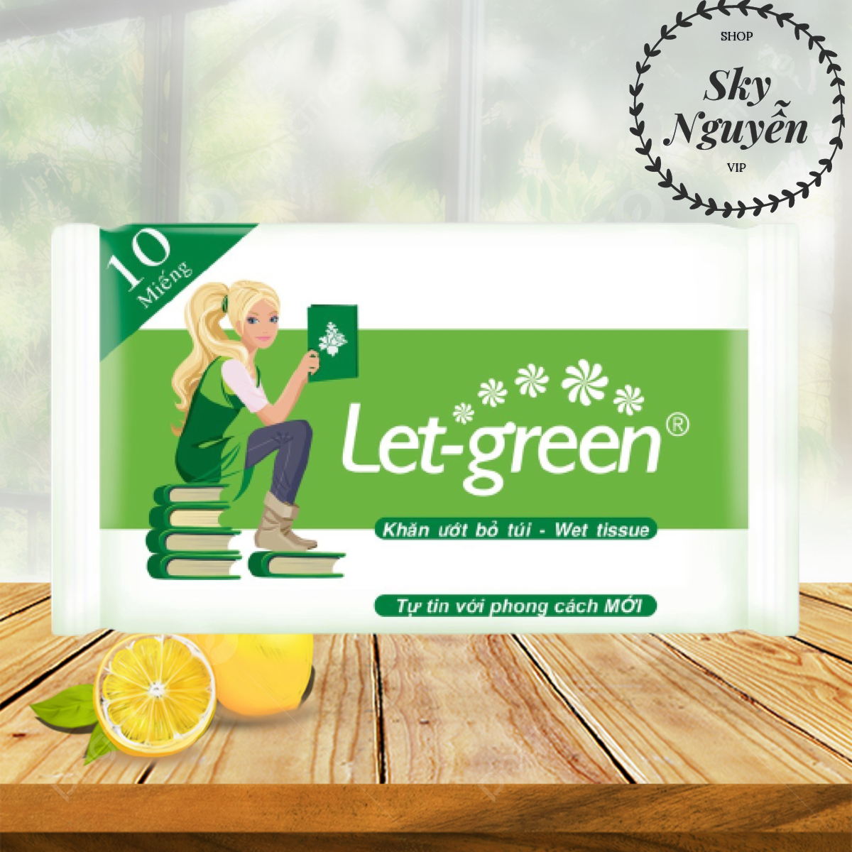 Khăn ướt bỏ túi let-green 10 miếng/gói