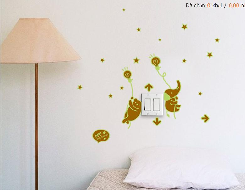 Decal trang trí Gấu VOI - Dạ Quang