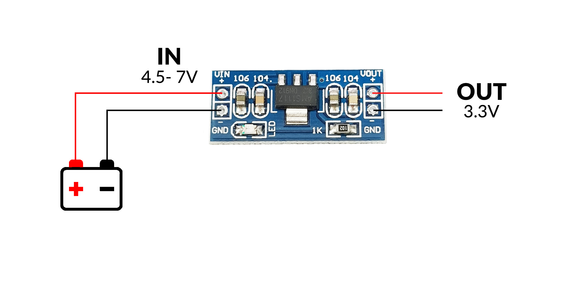 Bộ 2 mạch Giảm Áp 3.3V AMS1117