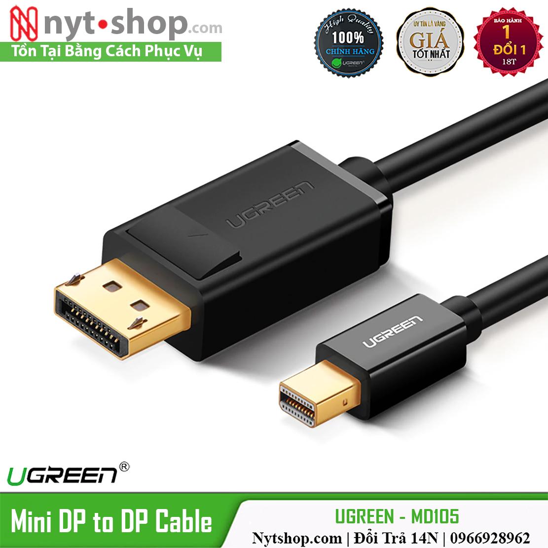 [HCM]Cáp Mini DisplayPort ra DisplayPort 4K@60Hz Cao Cấp UGREEN MD105