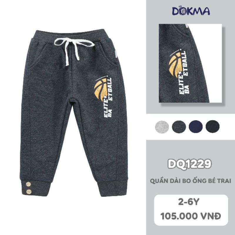 Quần nỉ bông dài bé trai Dokma 2-6T