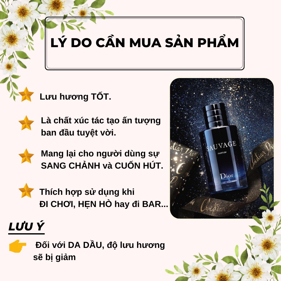 [Genuine] sauvager EDP men's perfume (tester-extract 10ml)