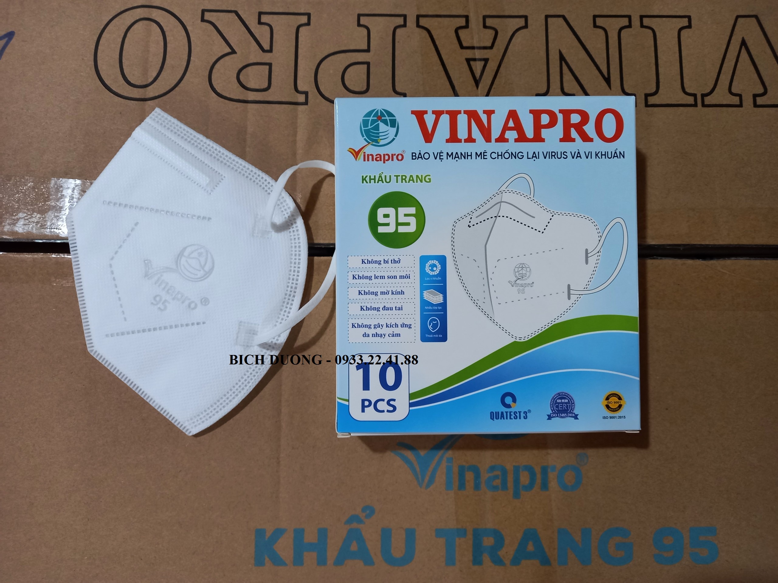 Khẩu trang kháng khuẩn N95 VINAPRO (10 cái/ hộp)