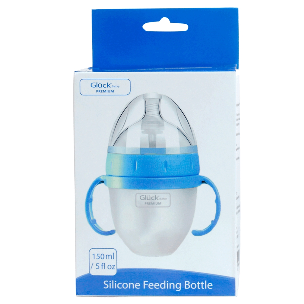 Bình sữa silicone Gluck premium 150ml (Xanh)
