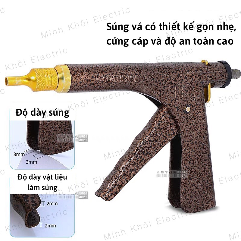 Bộ vá lốp không săm ô tô, xe máy, Bộ vá nấm, tiện dụng cho cả xe máy, ô tô,súng vá lốp không xăm dành cho xe máy ôtô, súng vá nấm lốp không săm,