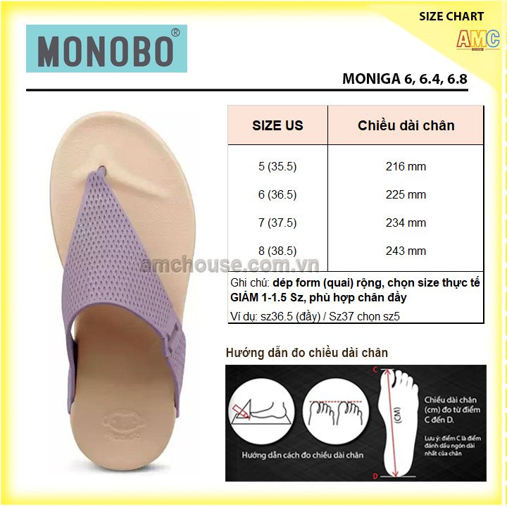 Dép Thái Lan Nữ Đế Cao MONOBO - Moniga 6.8