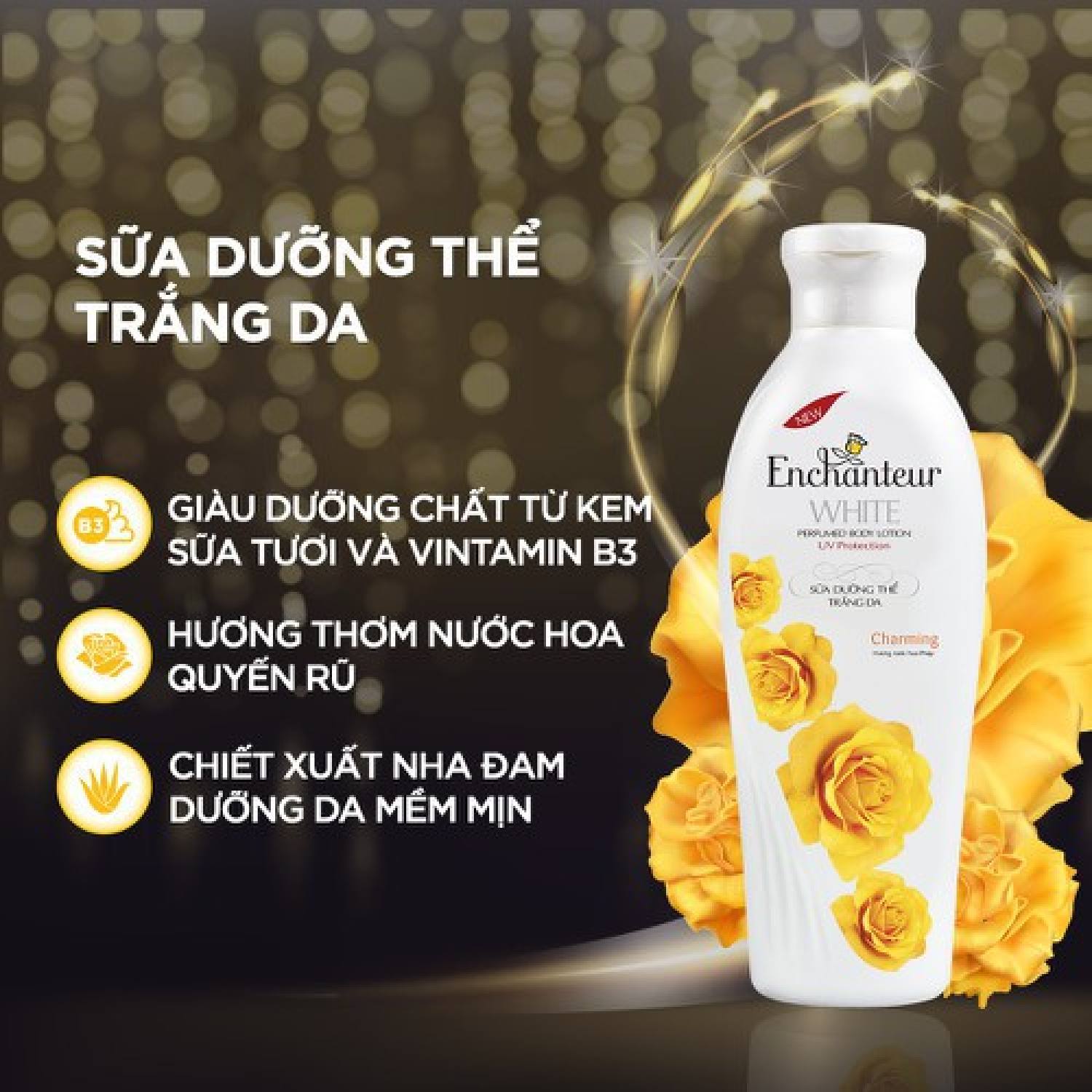 Sữa Dưỡng Thể Trắng Da Enchanteur Charming White( 200Gr )