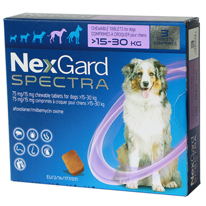 NEXGARD SPECTRA® size L cho chó từ 15.1-30 kg (4g/viên x 3 viên/hộp)