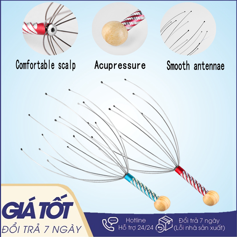 Cây Massage Đầu Bạch Tuộc Thư Giãn Head Massager - Dụng cụ mát xa- dụng cụ massage - Cây massage đầu giúp thư giãn giảm stress