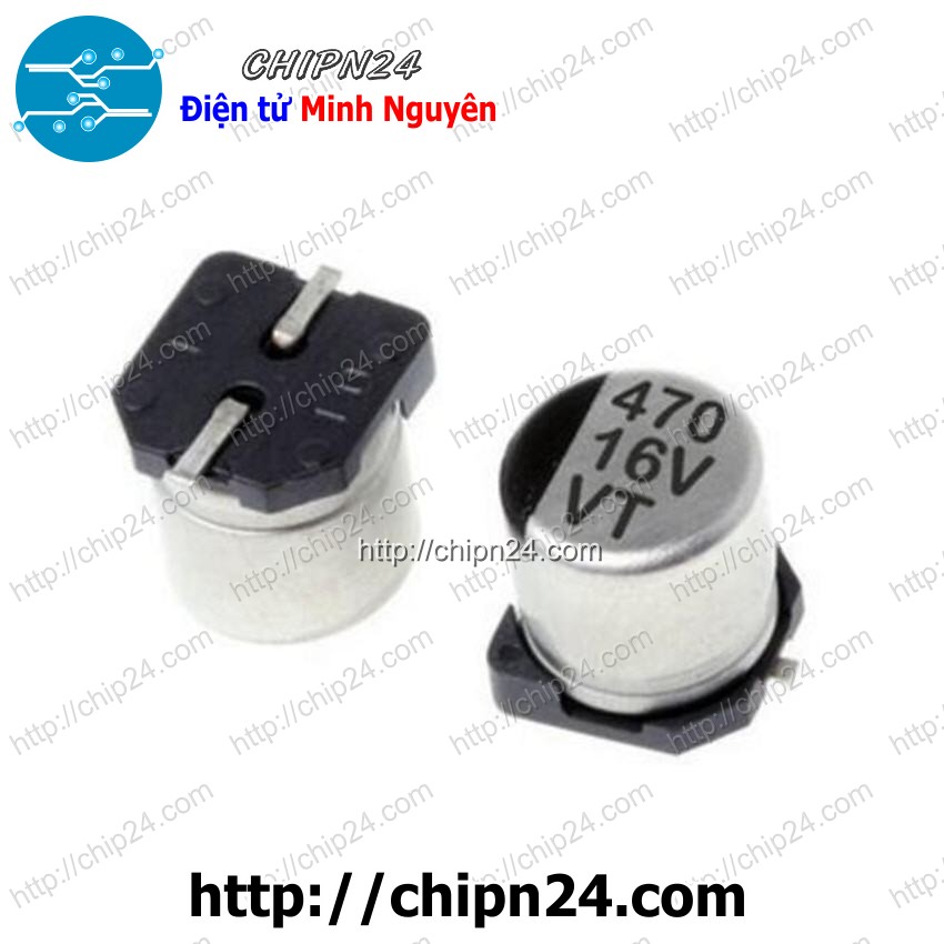 Tụ nhôm 470uf 16v 8x10mm