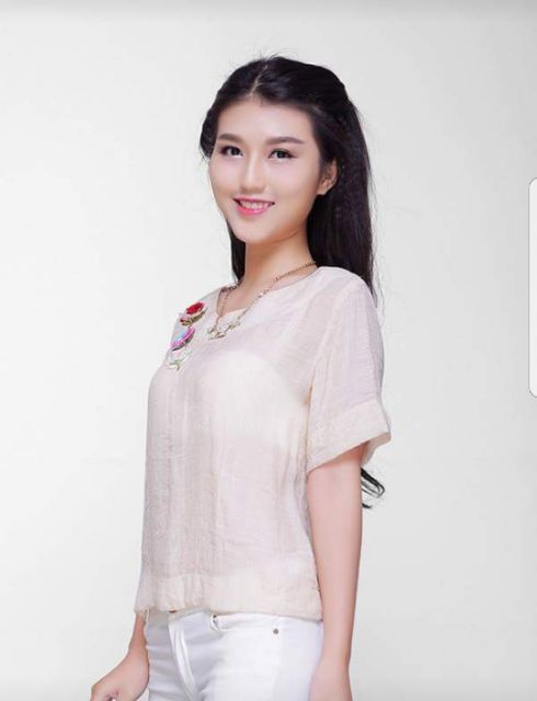 ZERASY - Áo croptop đính hoa nhiều màu