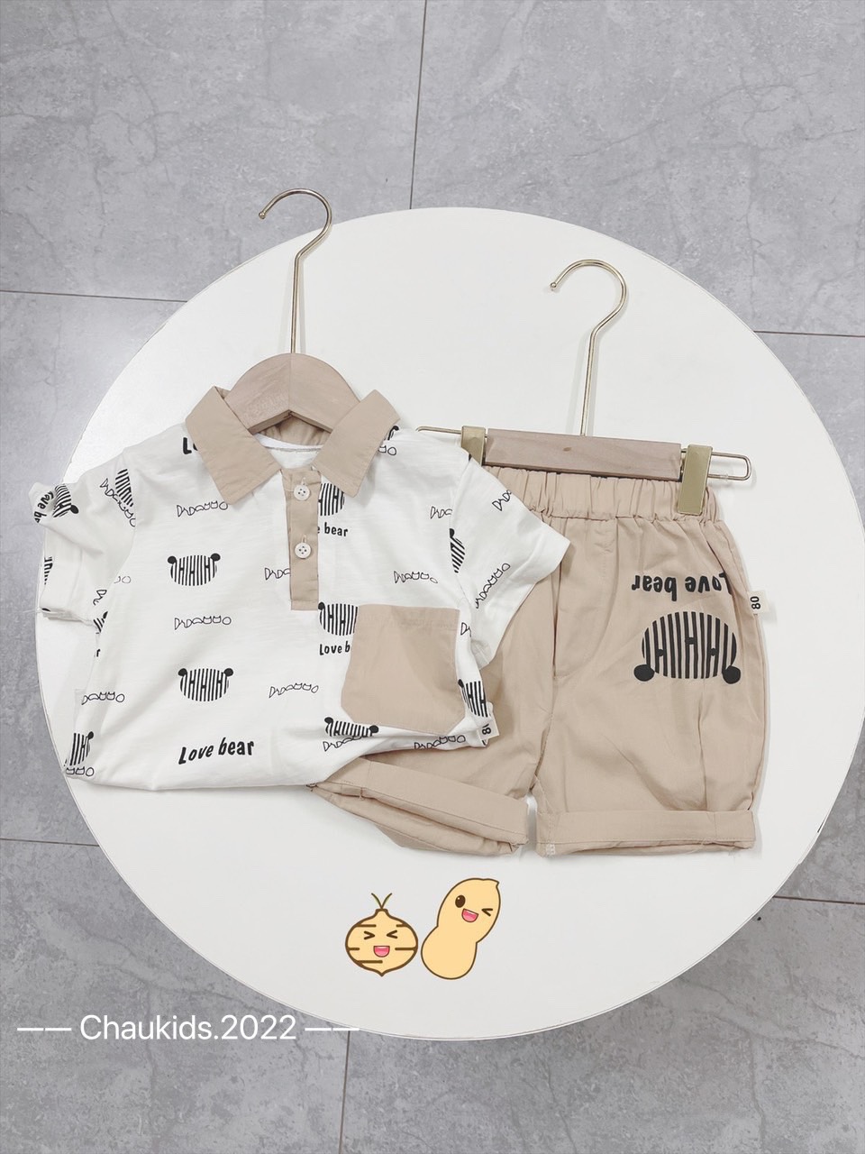 bộ cộc tay cổ trụ cho bé 8-18kg