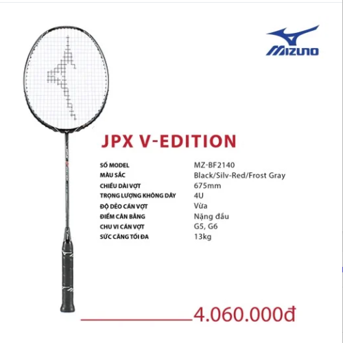 VỢT CẦU LÔNG JPX V.EDITION MIZUNO