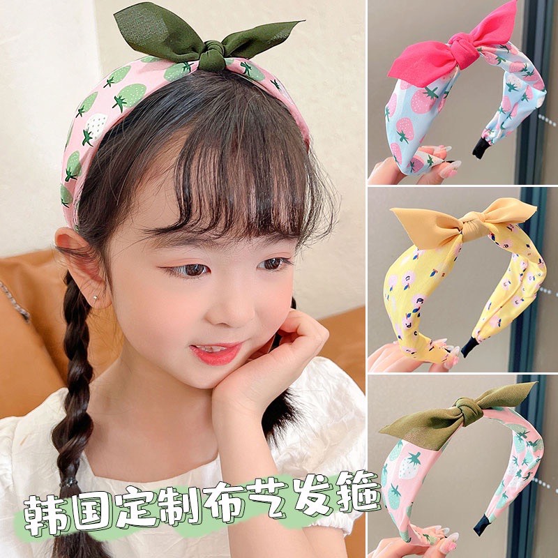 Cài-bờm-băng đô nơ vải bản to không gây đau đầu siêu xinh cho bé