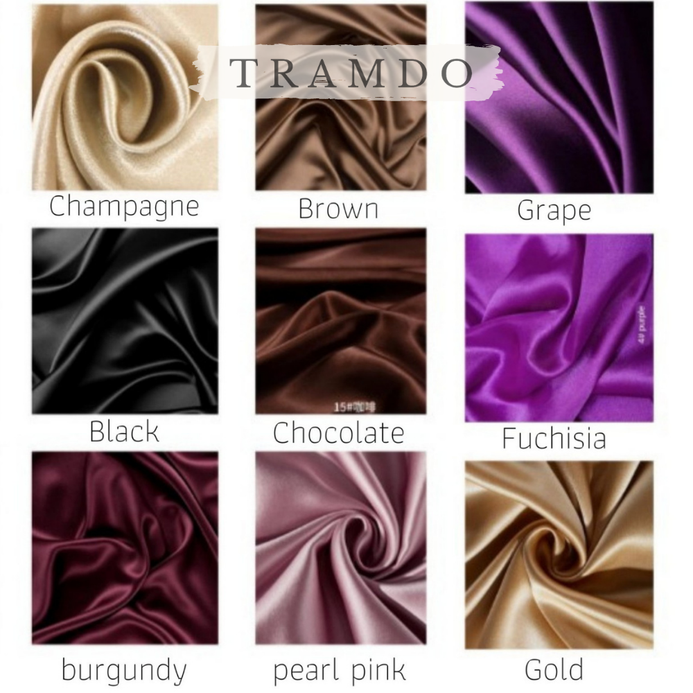 Vỏ gối ôm TRAMDO BEDDING 35x100cm Lụa Satin Silk (nhiều màu)