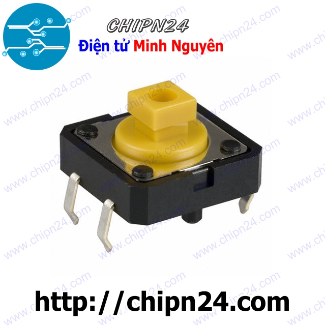 [5 cái] (G2.3) Nút nhấn 4 chân Omron B3F-4055 12x12x7.3mm Vàng