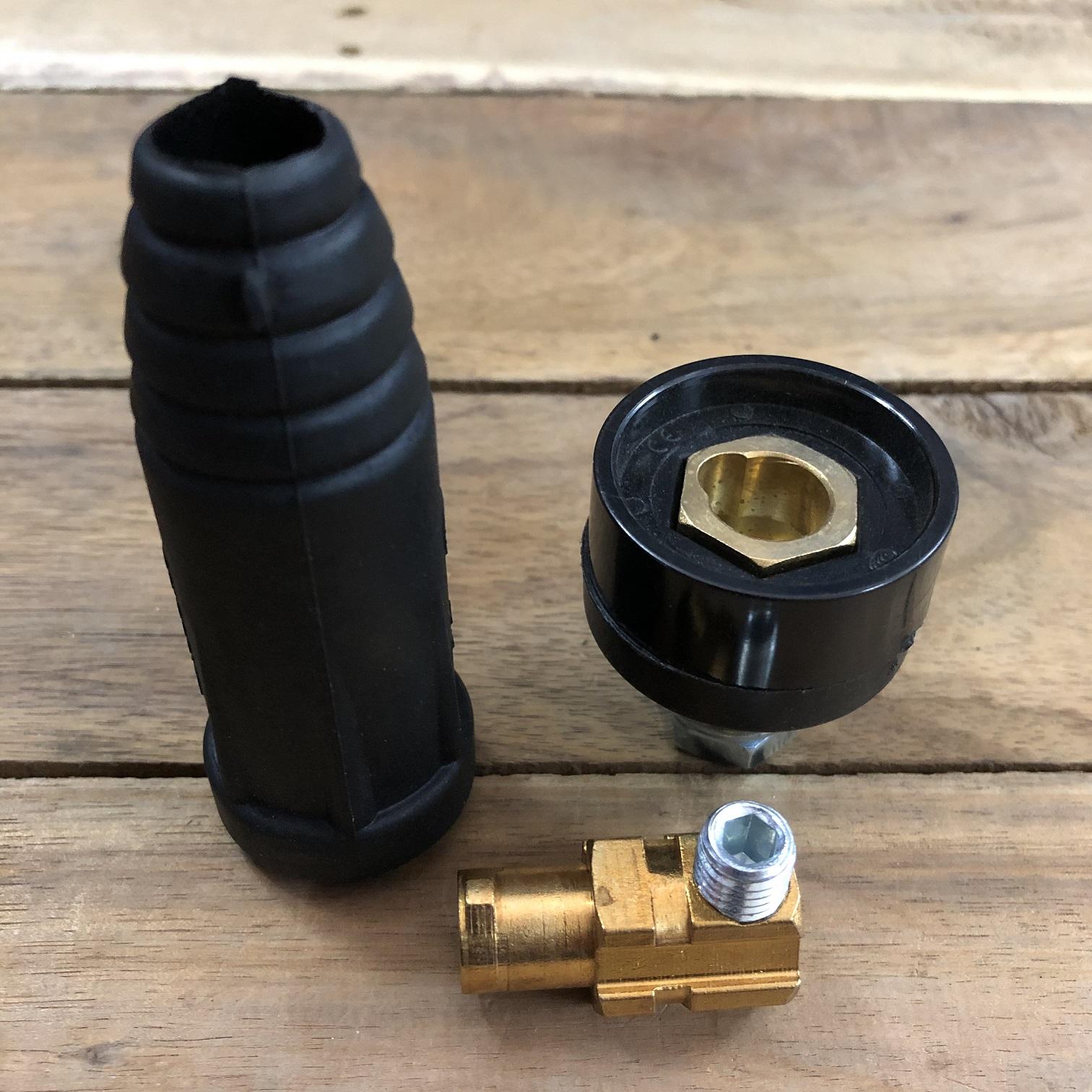 Bộ cọc rắc cắm đuôi chuột máy hàn lớn 250A cỡ 35-50 - Dùng cho IGBT ARC MMA MIG (2 chi tiết)