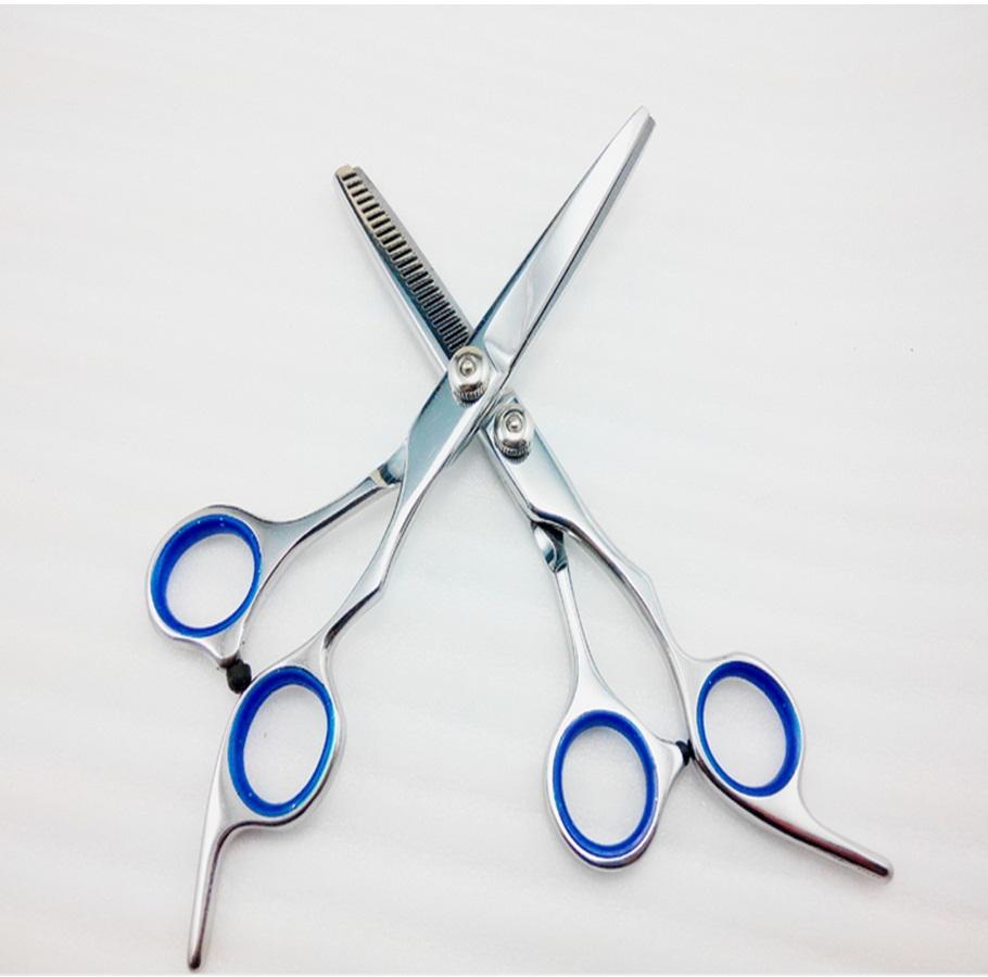 Kéo Cắt Và Tỉa Tóc Chuyên Nghiệp Tay Cầm Xanh- bộ 2 kéo