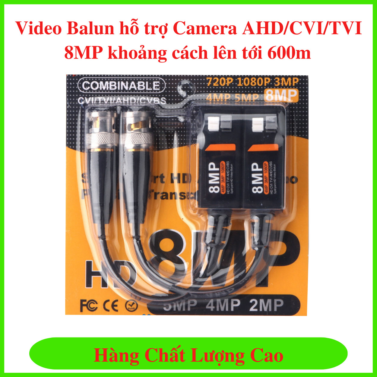 Balun camera 8MP cho CVI/TVI/AHD/Analog
