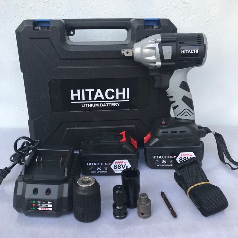 Máy vặn mở ốc Hitachi 88V Dùng Pin - Máy- Siết ốc Pin Cầm Tay - Chức năng: Khoan, bắn vít, siết mở bulong