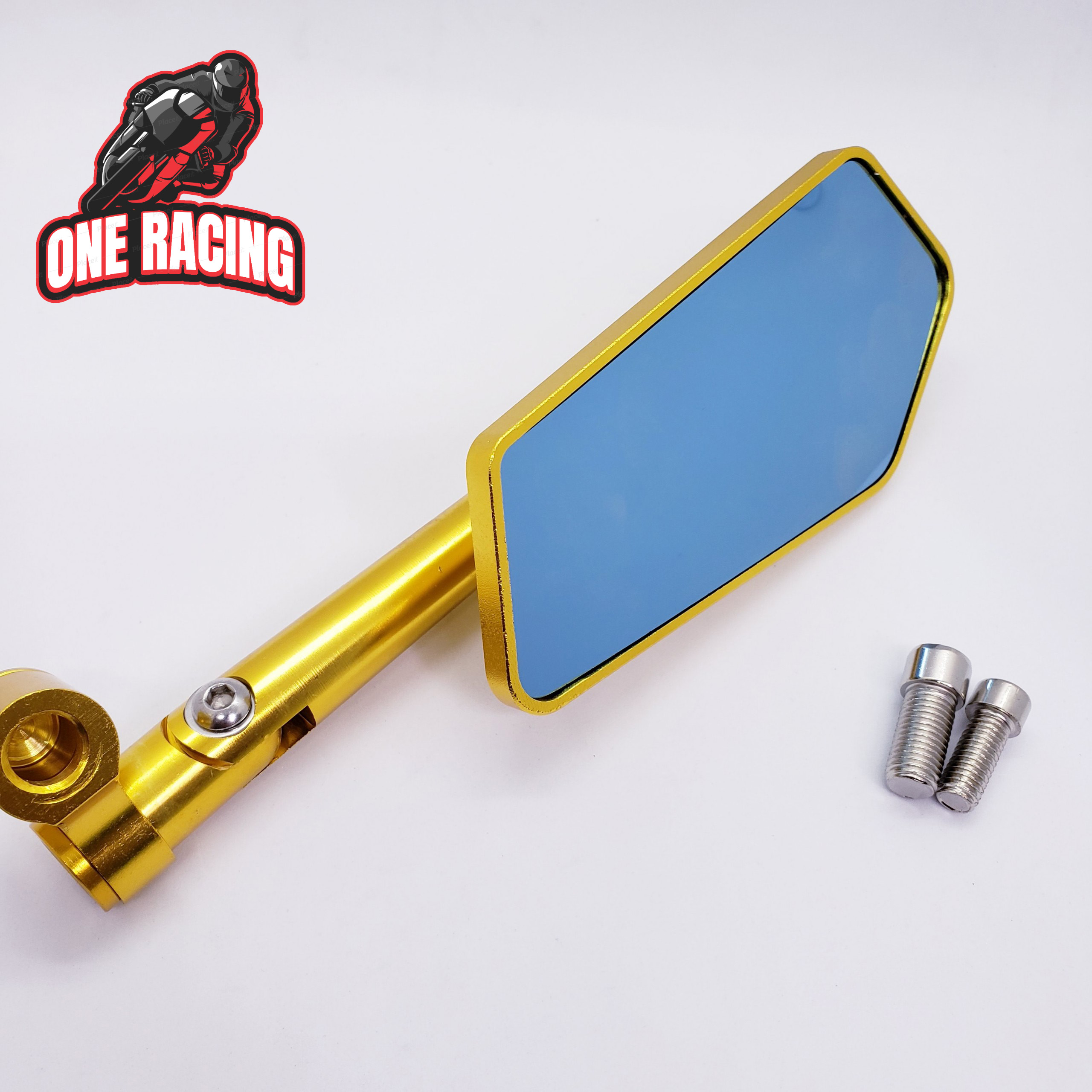 Gương chiếu hậu iphone xéo  kiếng rizoma 5 cạnh xe máy bên trái nhập khẩu cao cấp gắn cho tất cả mẫu xe hiện nay (màu vàng)