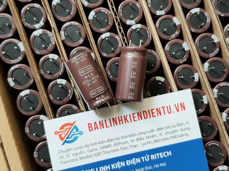 Tụ hóa 47uf 450v mec-con 16×31.5mm
