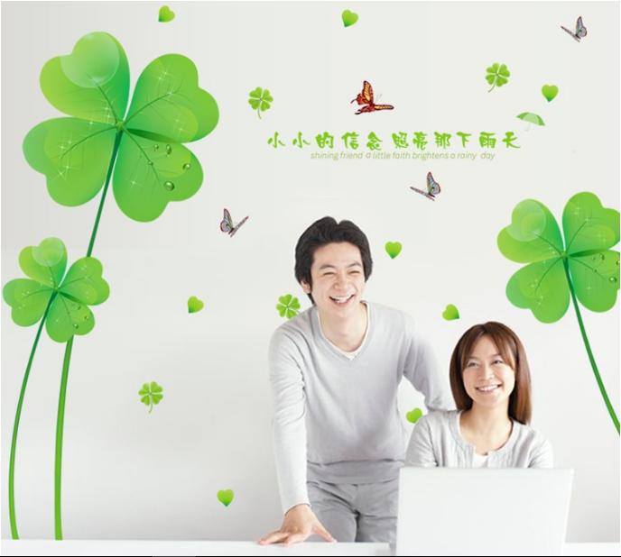 [HCM]Decal trang trí Cỏ May Mắn lớn
