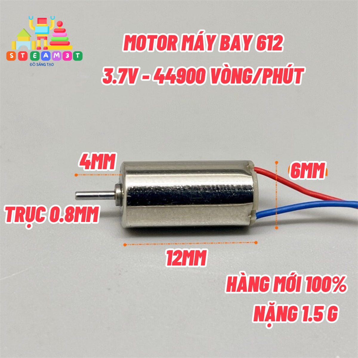 Motor flycam 612 3.7v tốc độ 44900 vòng/phút - lk0535